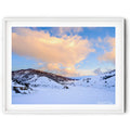 Snow-covered alpine valley at sunrise in Guthega, Snowy Mountains — fine art landscape photograph by Robert Vine.