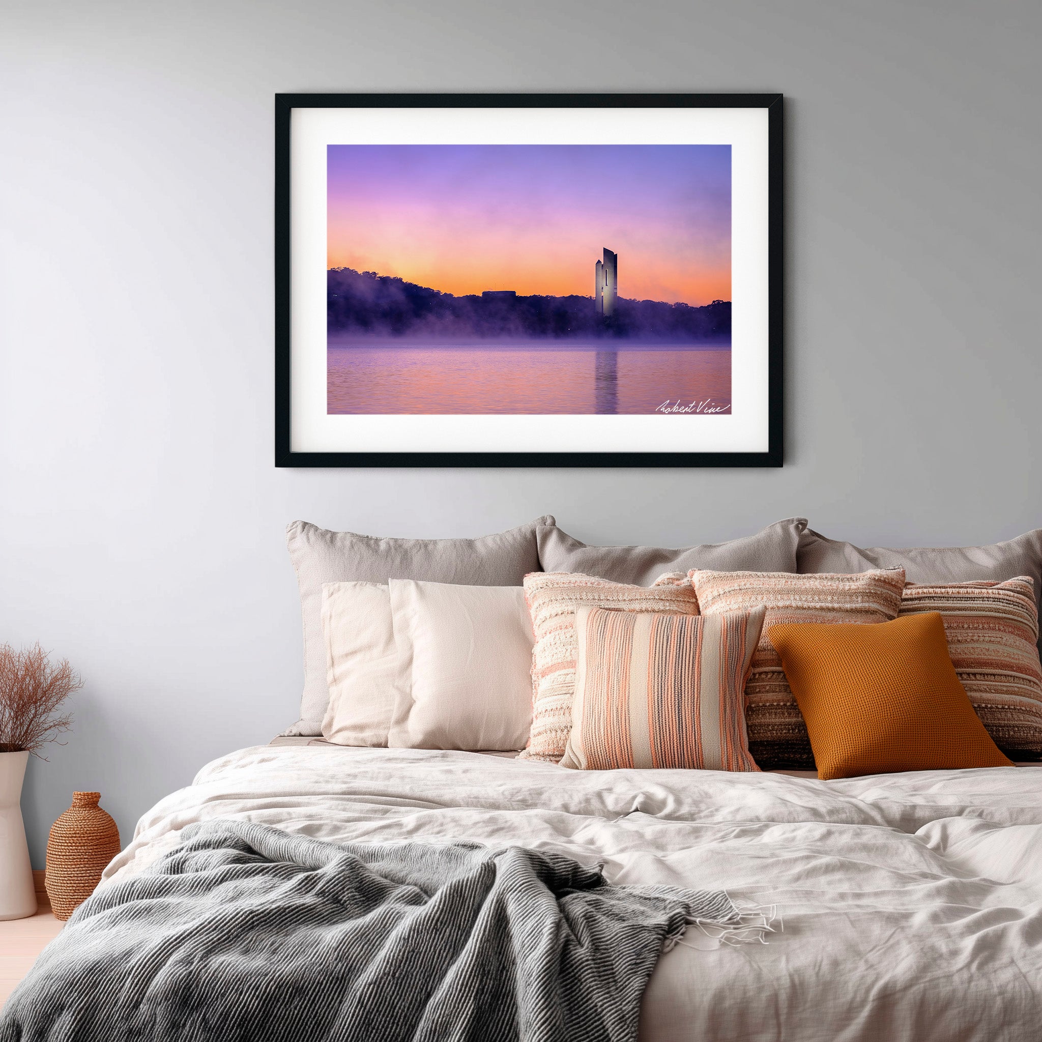 National Carillon at Sunrise – Canberra Landscape Art Print by Robert Vine
