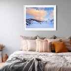 Sunset Over Guthega Snowfields – Snowy Mountains Landscape Art Print by Robert Vine