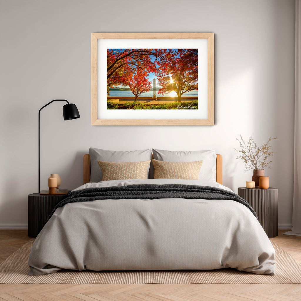 Autumn Glow over Lake Burley Griffin – Canberra Landscape Art Print by Robert Vine