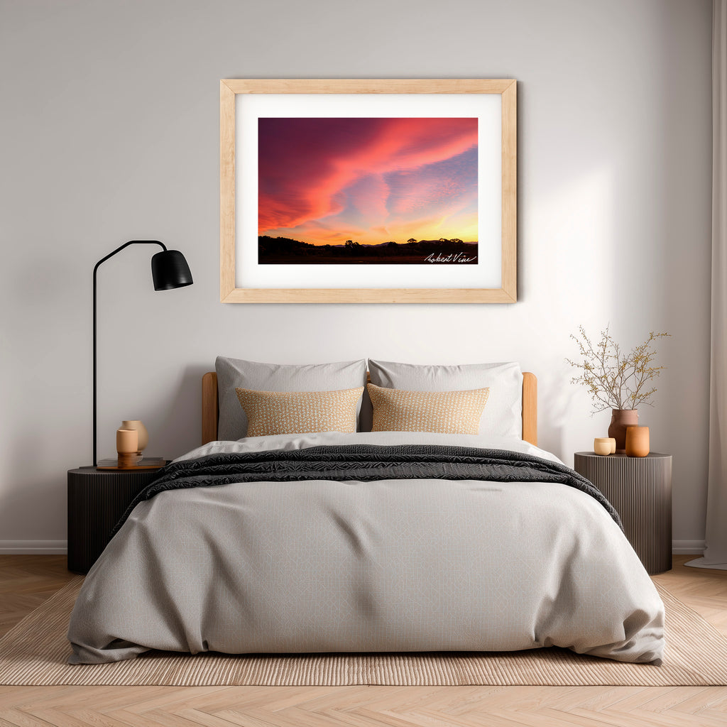 Rosefire Horizon – Royalla Sunset | Limited Edition Framed Art Print