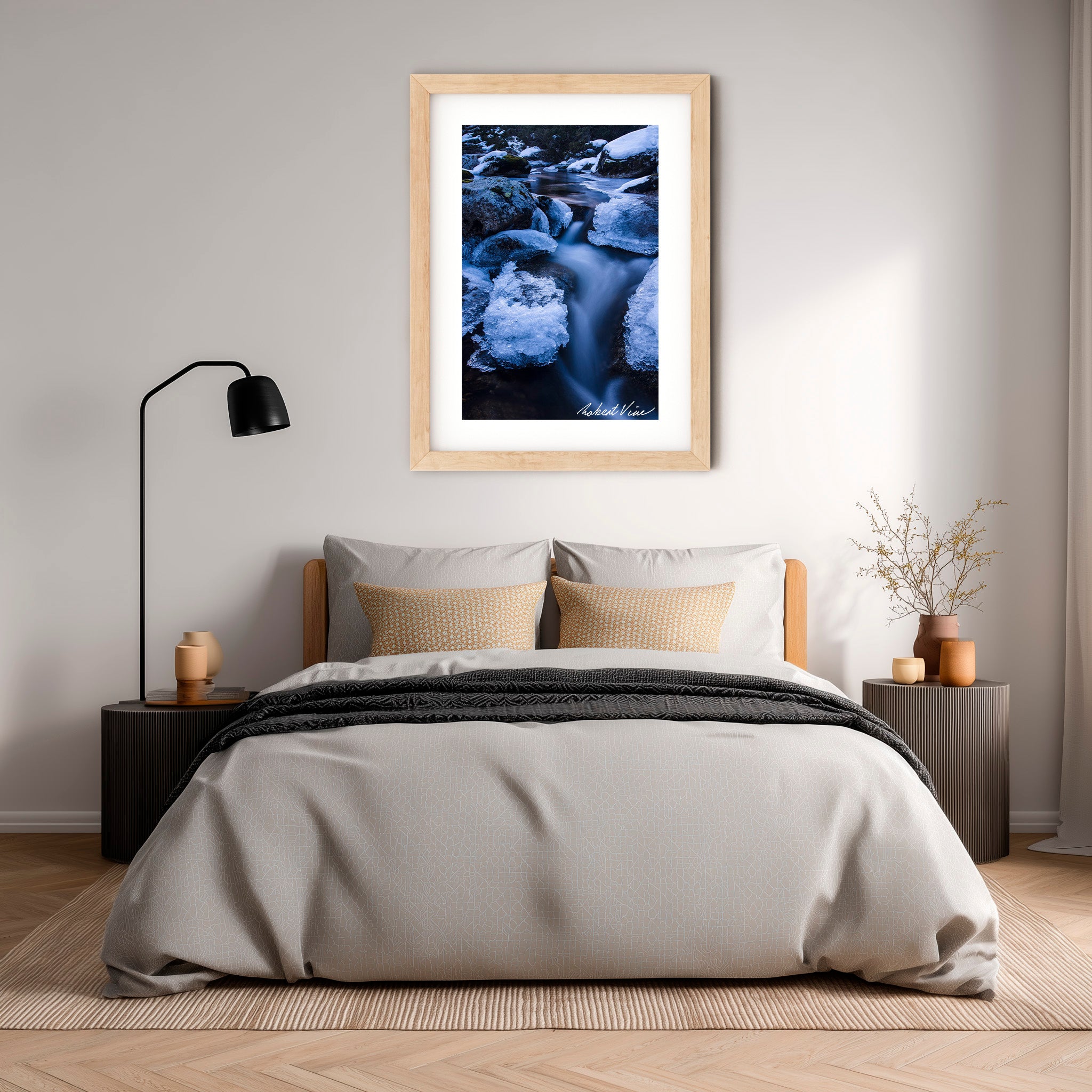 Frozen Flow – Thredbo River | Limited Edition Framed Landscape Print by Robert Vine