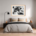 Winter Stream Elegance – Black and White Landscape Art Print by Robert Vine