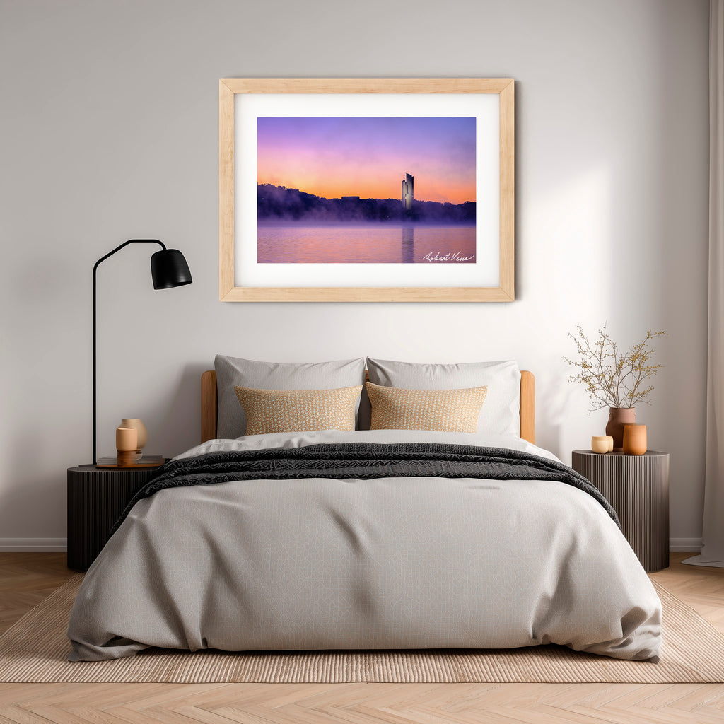 National Carillon at Sunrise – Canberra Landscape Art Print by Robert Vine