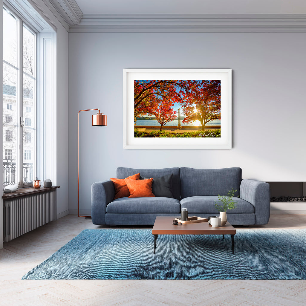 Autumn Glow over Lake Burley Griffin – Canberra Landscape Art Print by Robert Vine