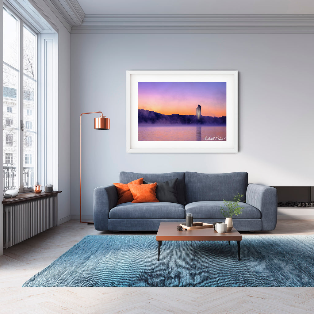 National Carillon at Sunrise – Canberra Landscape Art Print by Robert Vine