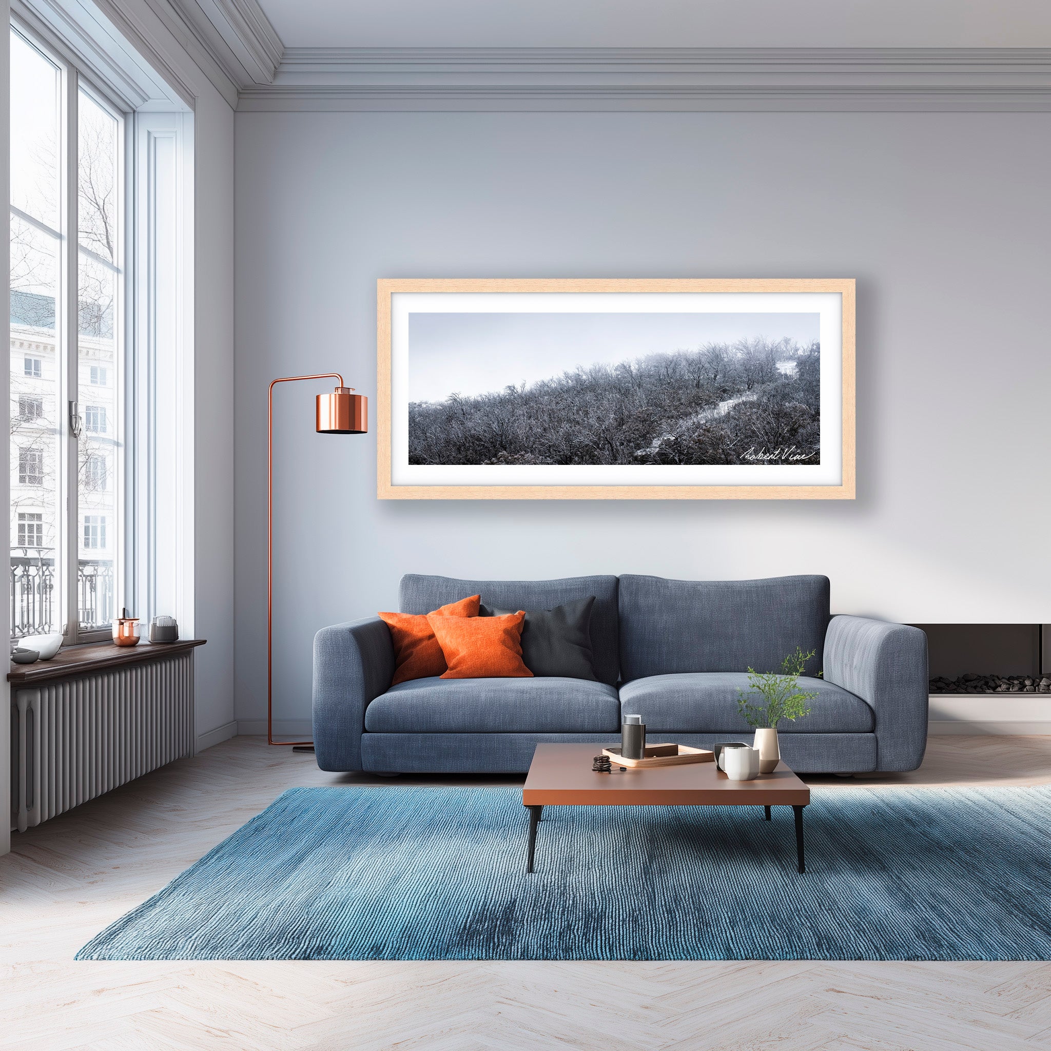 Snowfall in the Bare Eucalypts – Mount Selwyn Landscape Art Print by Robert Vine