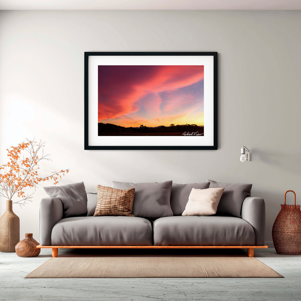 Rosefire Horizon – Royalla Sunset | Limited Edition Framed Art Print