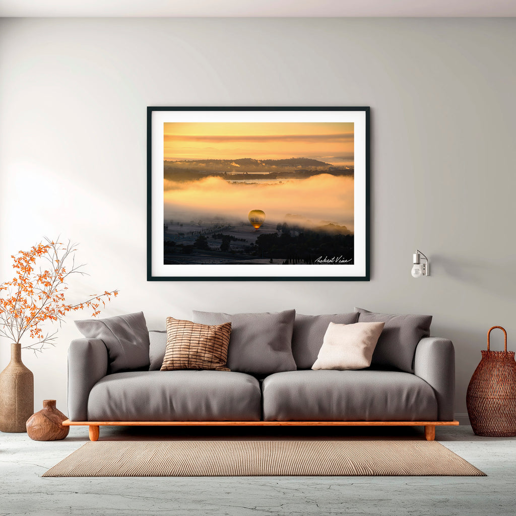 Golden Ascent – Canberra Balloon Spectacular Limited Edition Framed Print