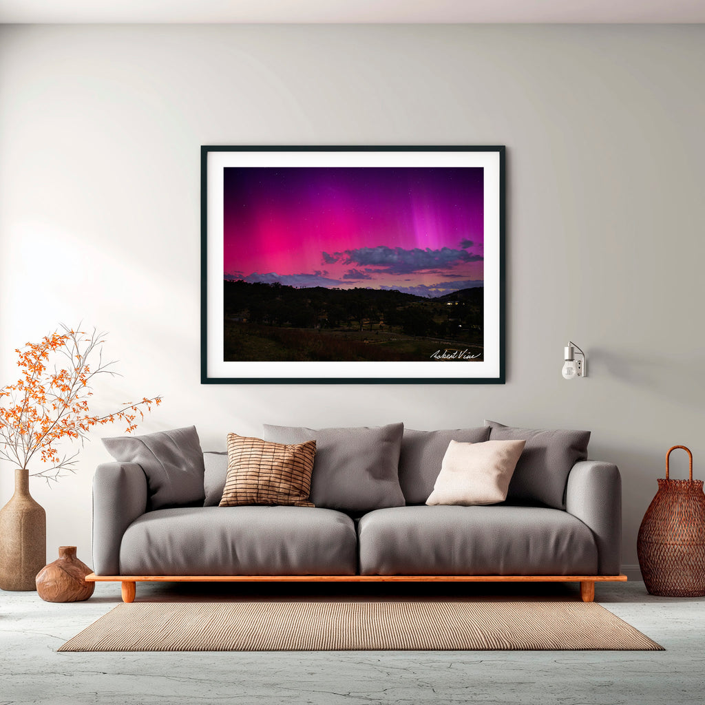 Aurora Over Royalla – Limited Edition Framed Art Print