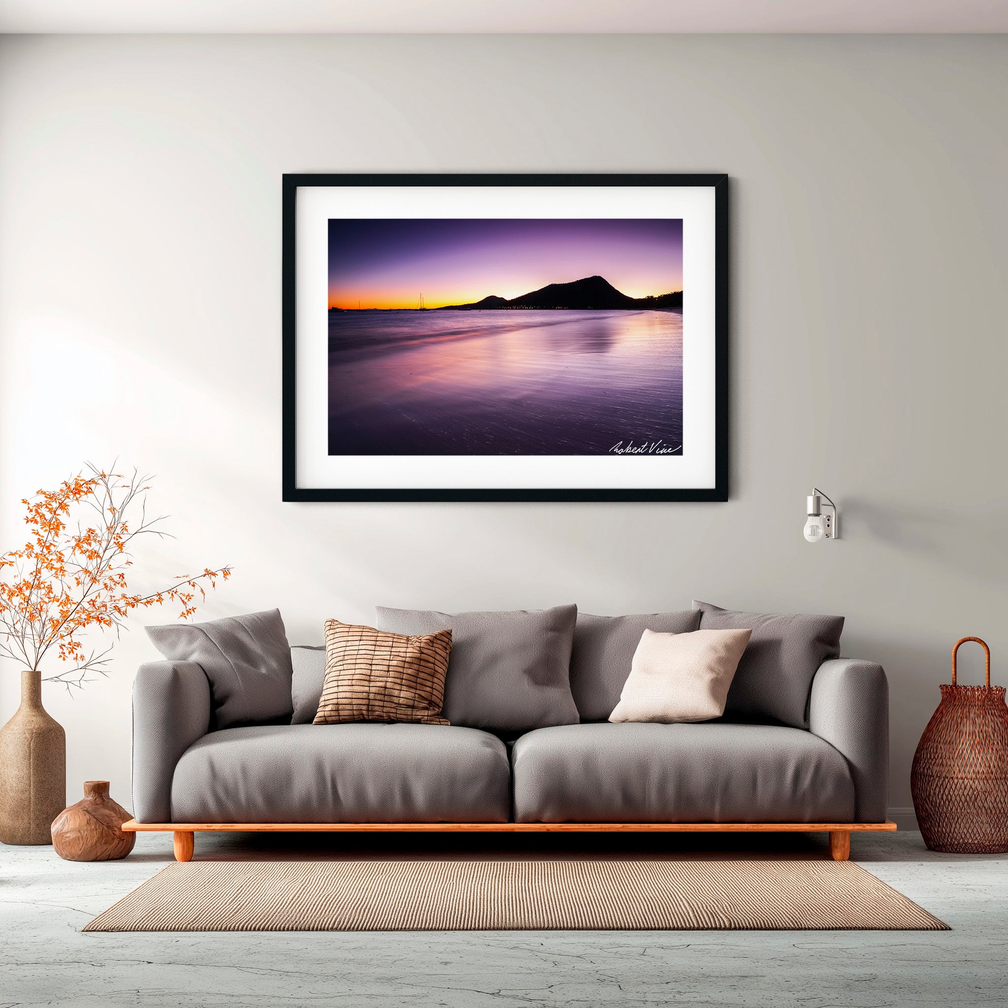 Shoal Bay at Dawn, Port Stephens — Limited Edition Framed Print by Robert Vine