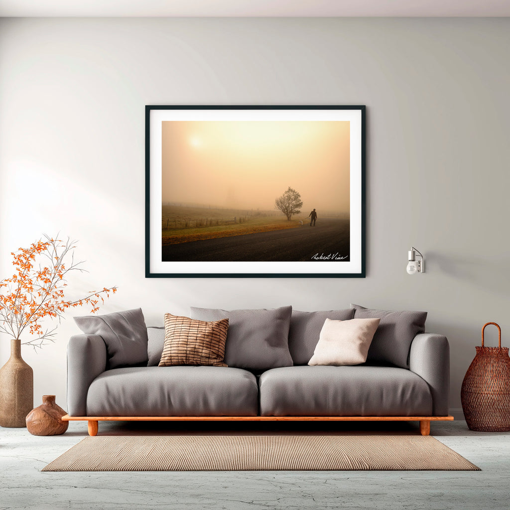 Morning Companion — Royalla Fog Walk | Limited Edition Framed Print