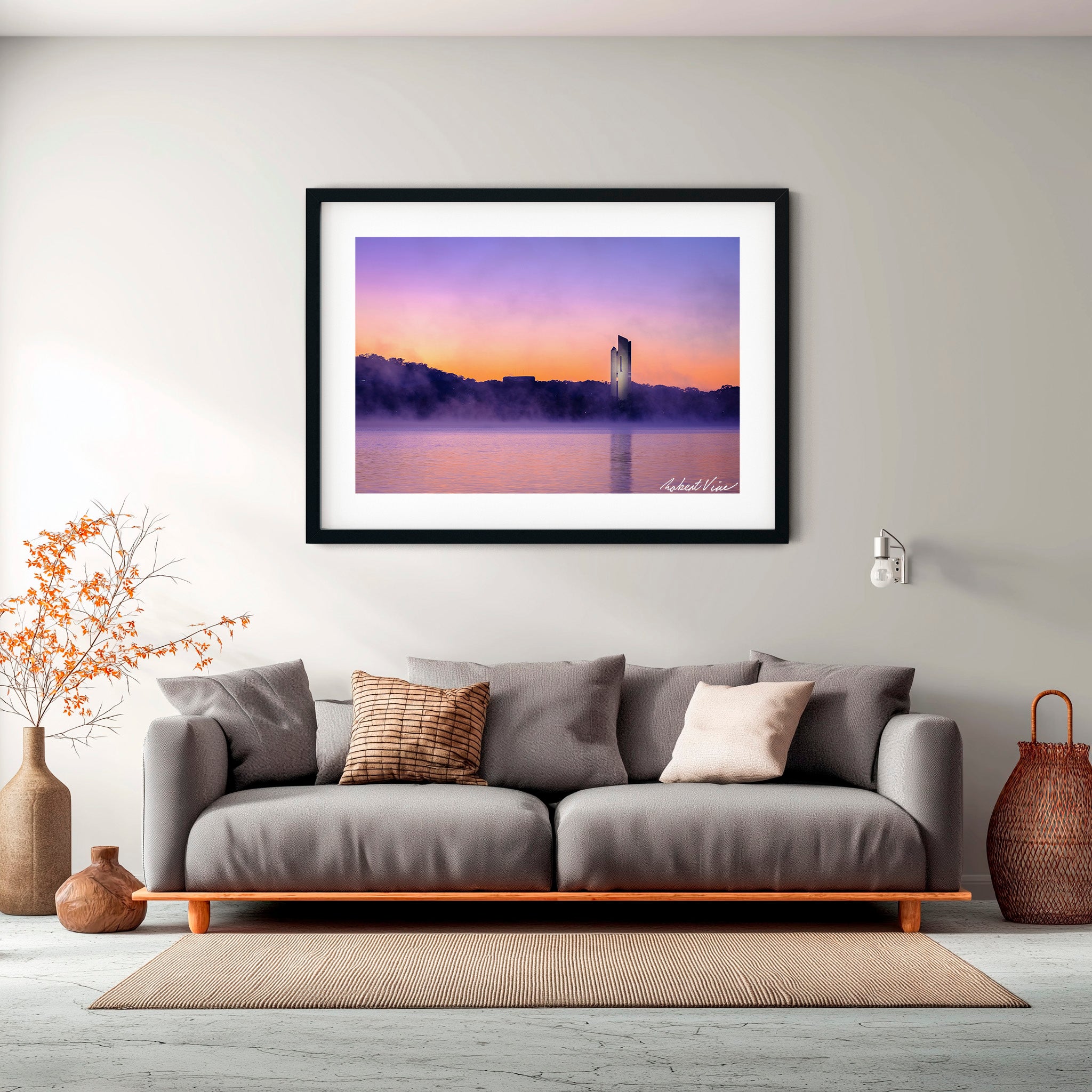 National Carillon at Sunrise – Canberra Landscape Art Print by Robert Vine