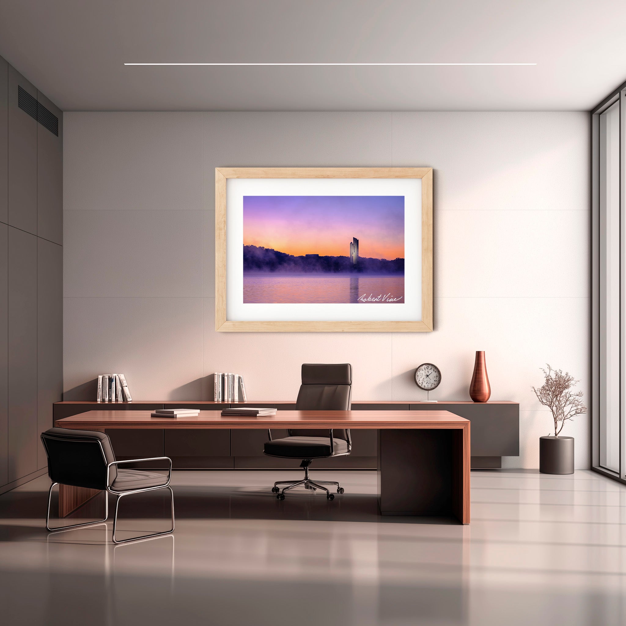 National Carillon at Sunrise – Canberra Landscape Art Print by Robert Vine