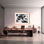 Winter Stream Elegance – Black and White Landscape Art Print by Robert Vine