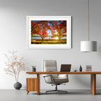 Autumn Glow over Lake Burley Griffin – Canberra Landscape Art Print by Robert Vine