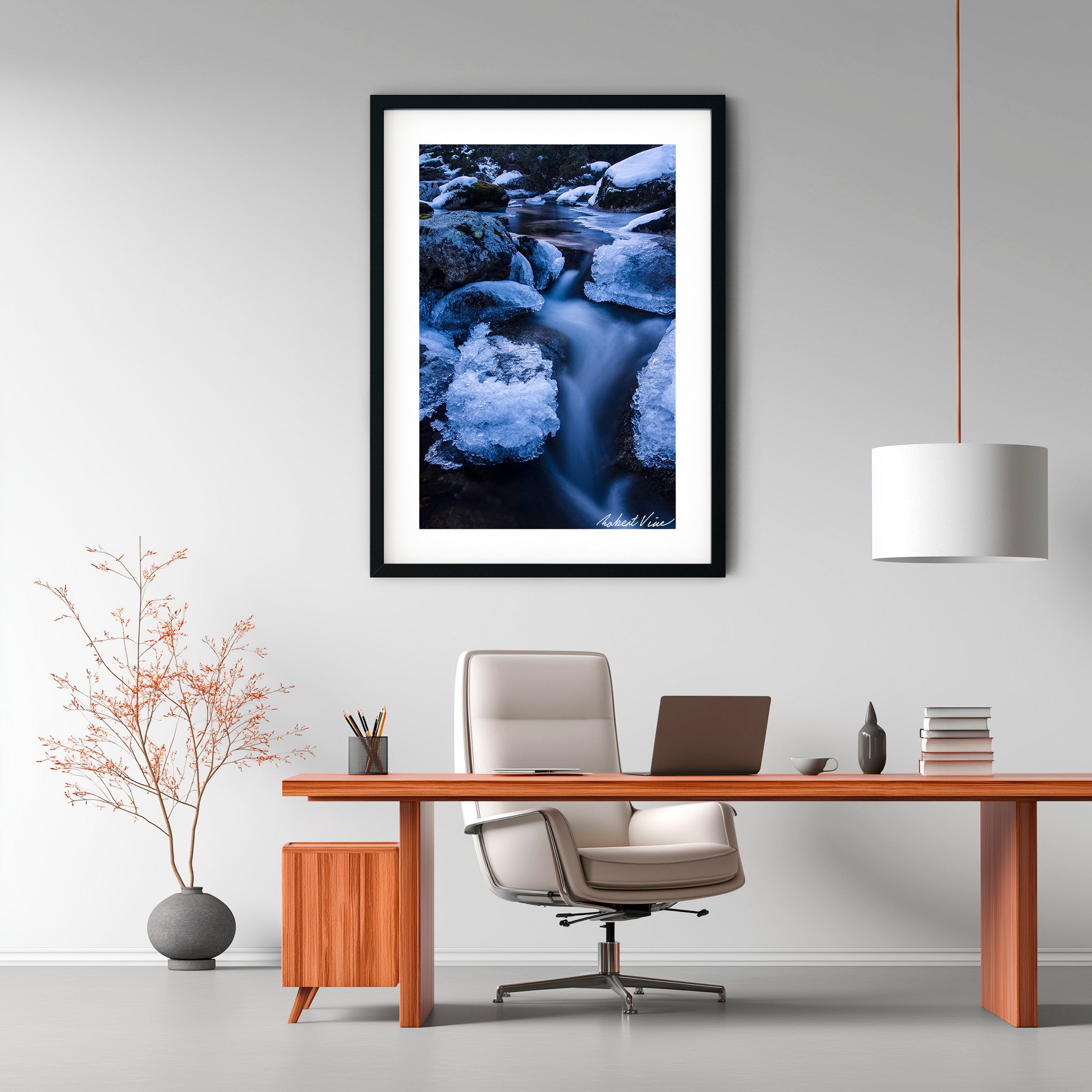 Frozen Flow – Thredbo River | Limited Edition Framed Landscape Print by Robert Vine