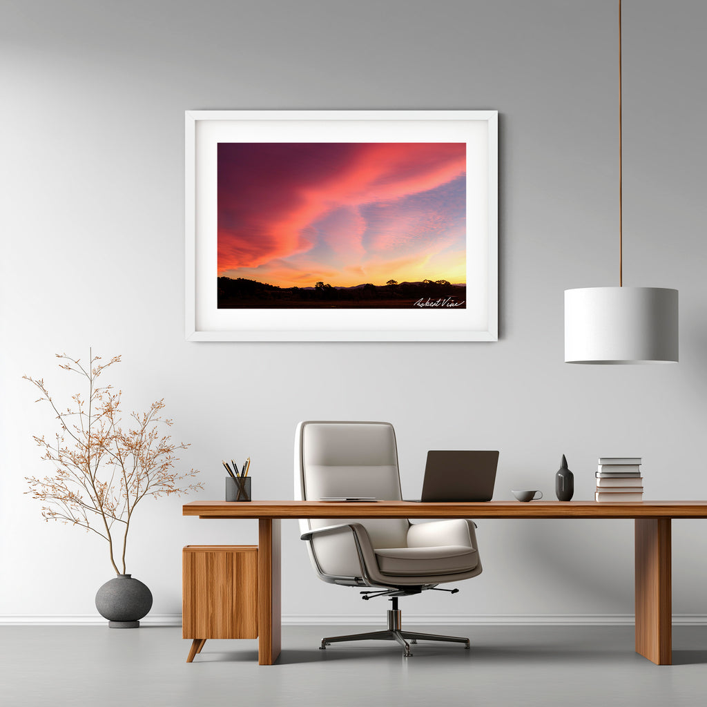 Rosefire Horizon – Royalla Sunset | Limited Edition Framed Art Print
