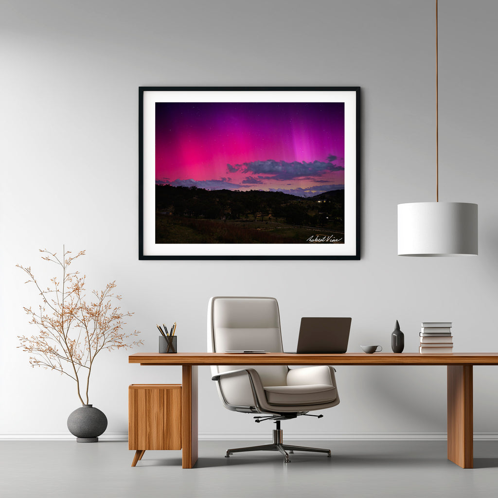 Aurora Over Royalla – Limited Edition Framed Art Print