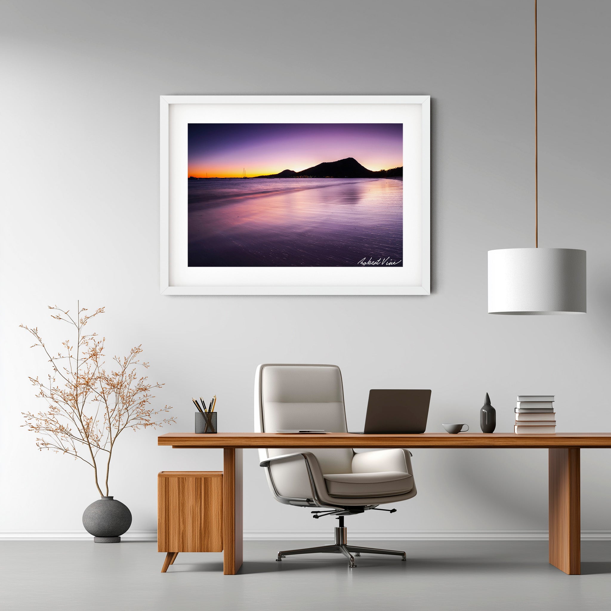 Shoal Bay at Dawn, Port Stephens — Limited Edition Framed Print by Robert Vine
