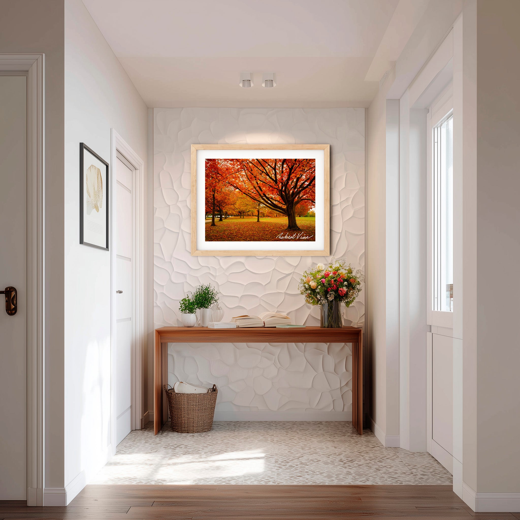 Autumn Glow in Canberra – Majestic Maple Trees Landscape Art By Robert Vine