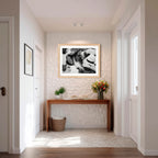 Winter Stream Elegance – Black and White Landscape Art Print by Robert Vine