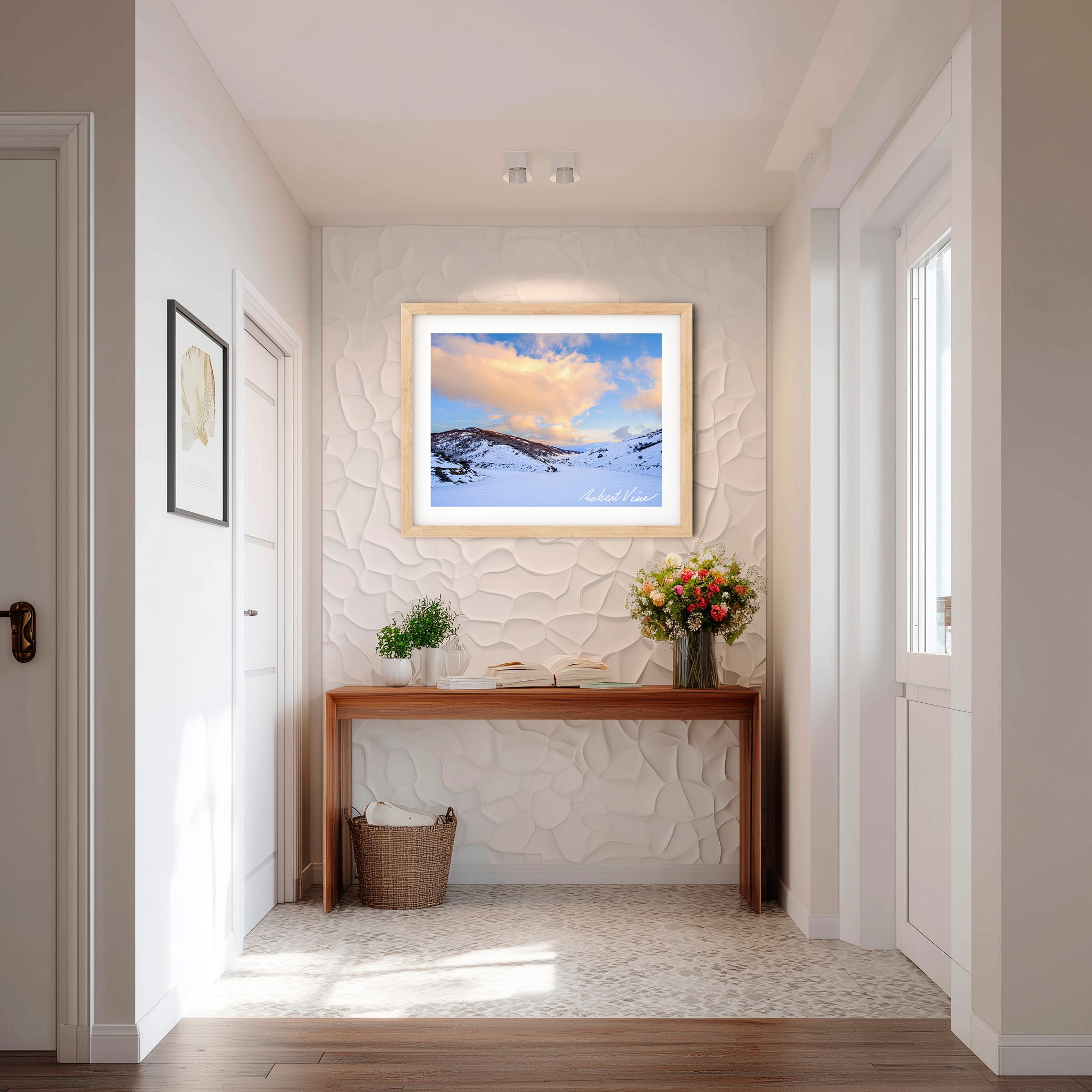 Sunset Over Guthega Snowfields – Snowy Mountains Landscape Art Print by Robert Vine