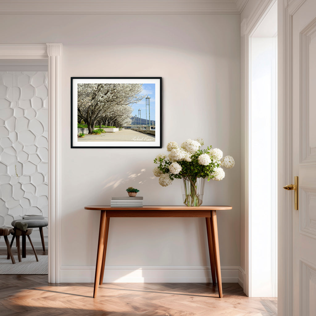Blossoms Along the Lake – Limited Edition Framed Art Print