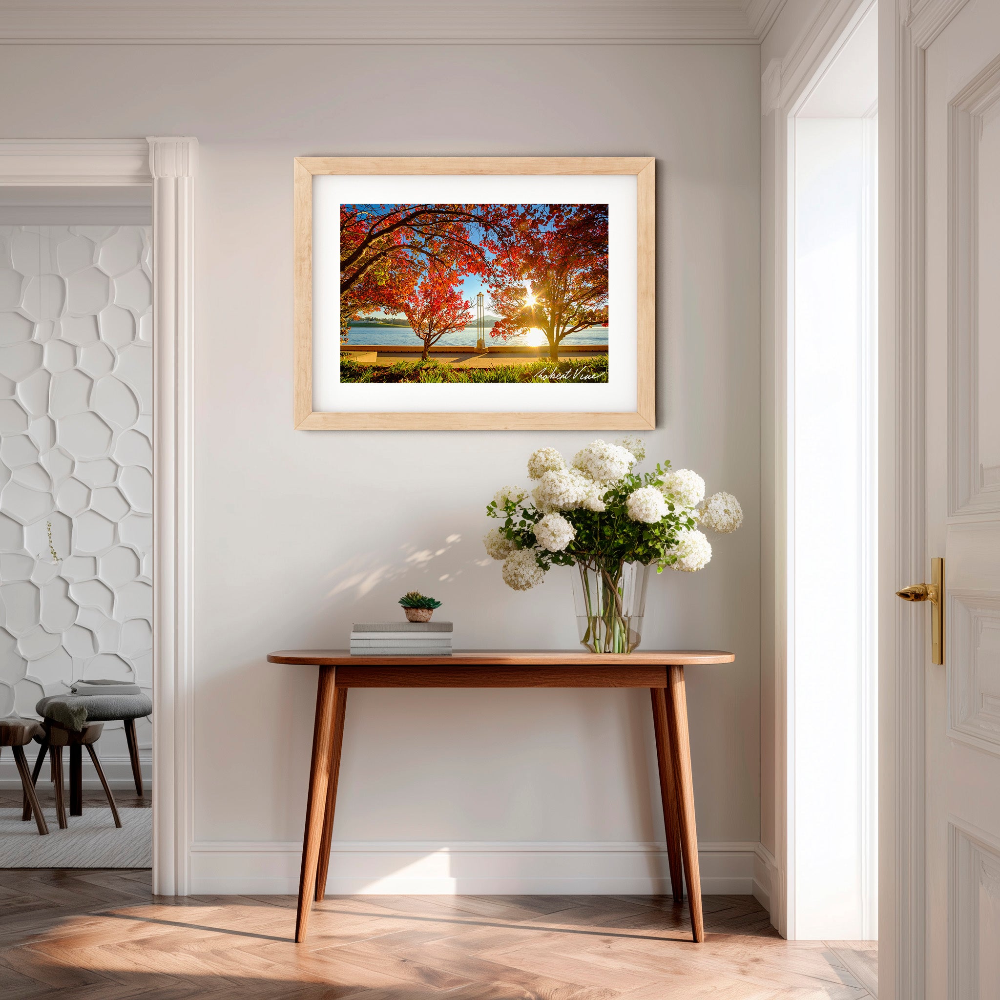 Autumn Glow over Lake Burley Griffin – Canberra Landscape Art Print by Robert Vine