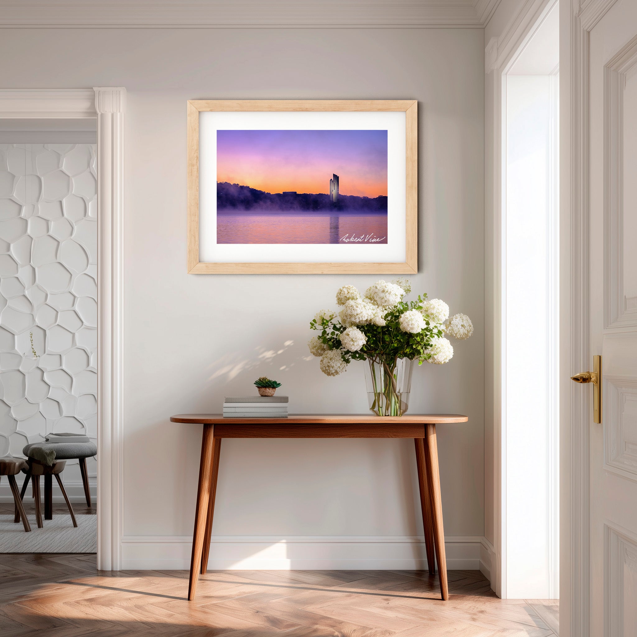 National Carillon at Sunrise – Canberra Landscape Art Print by Robert Vine