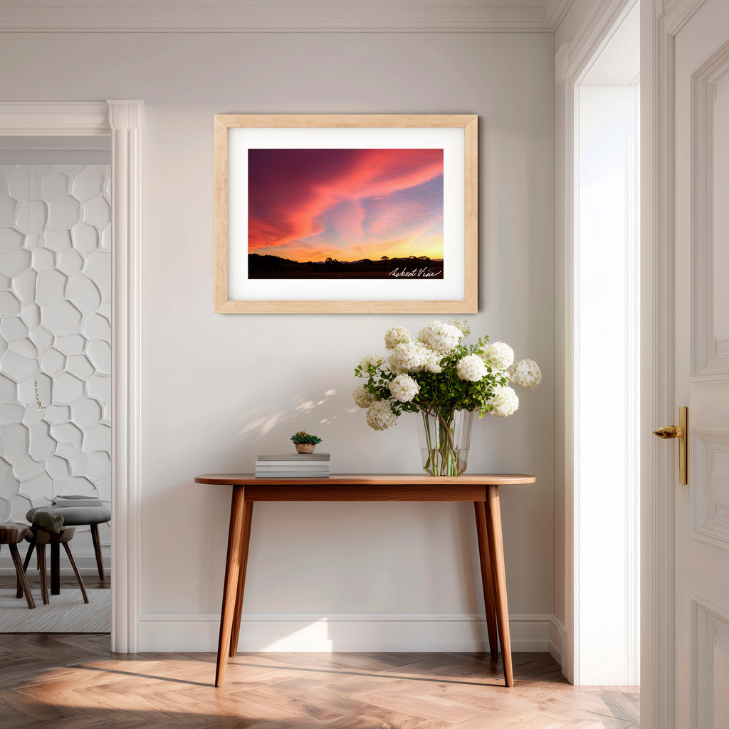 Rosefire Horizon – Royalla Sunset | Limited Edition Framed Art Print
