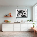 Winter Stream Elegance – Black and White Landscape Art Print by Robert Vine