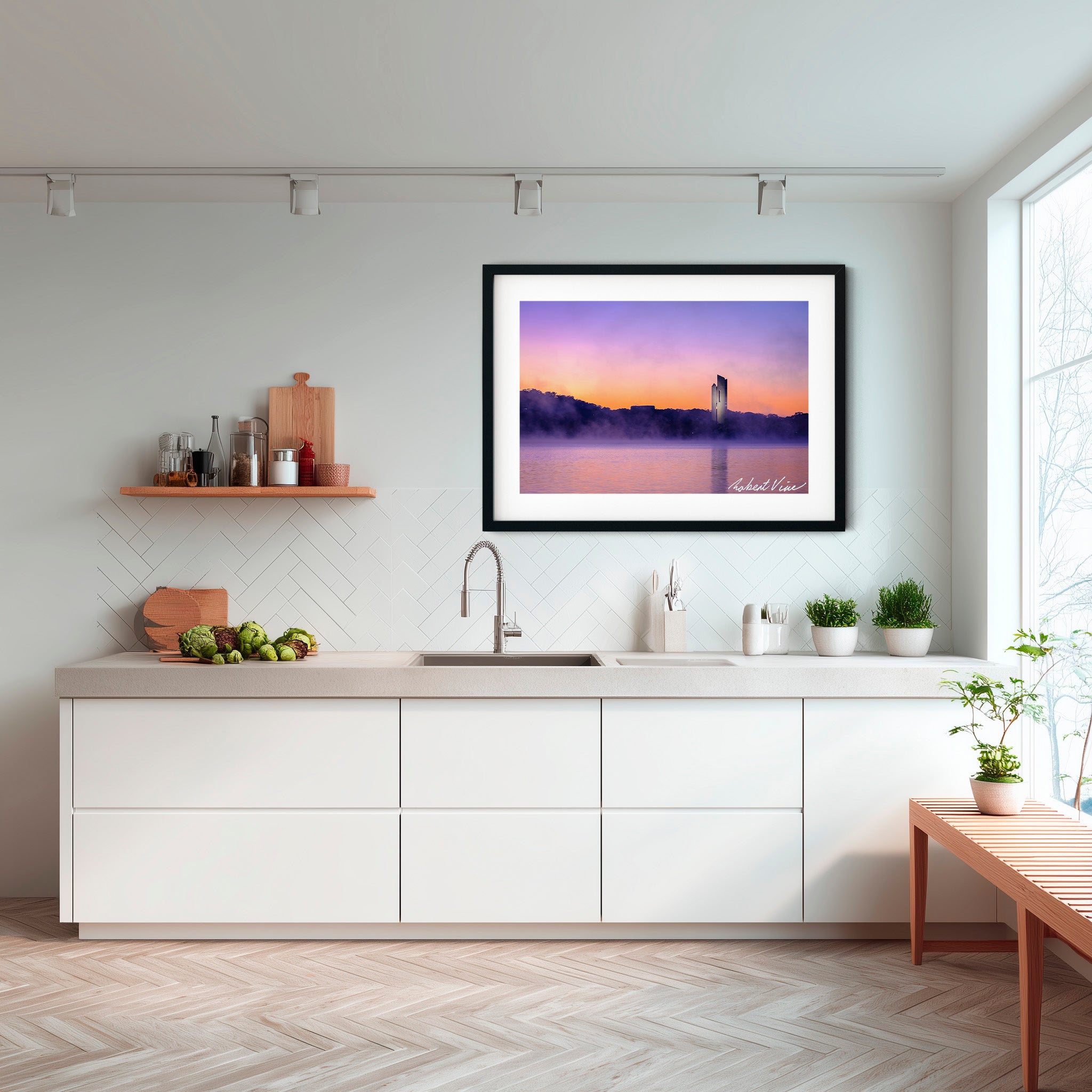 National Carillon at Sunrise – Canberra Landscape Art Print by Robert Vine