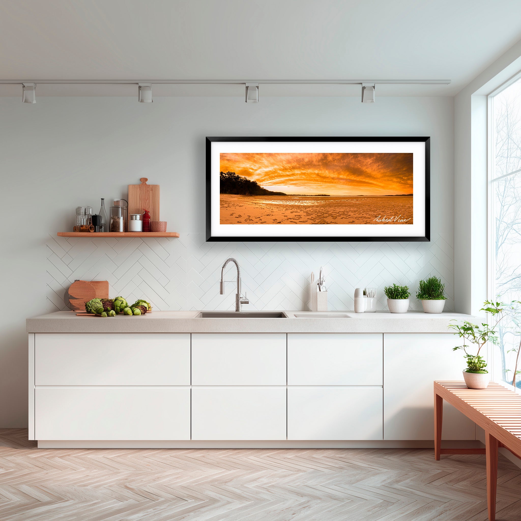 Golden Tides, Tanilba Bay – Limited Edition Framed Print by Robert Vine