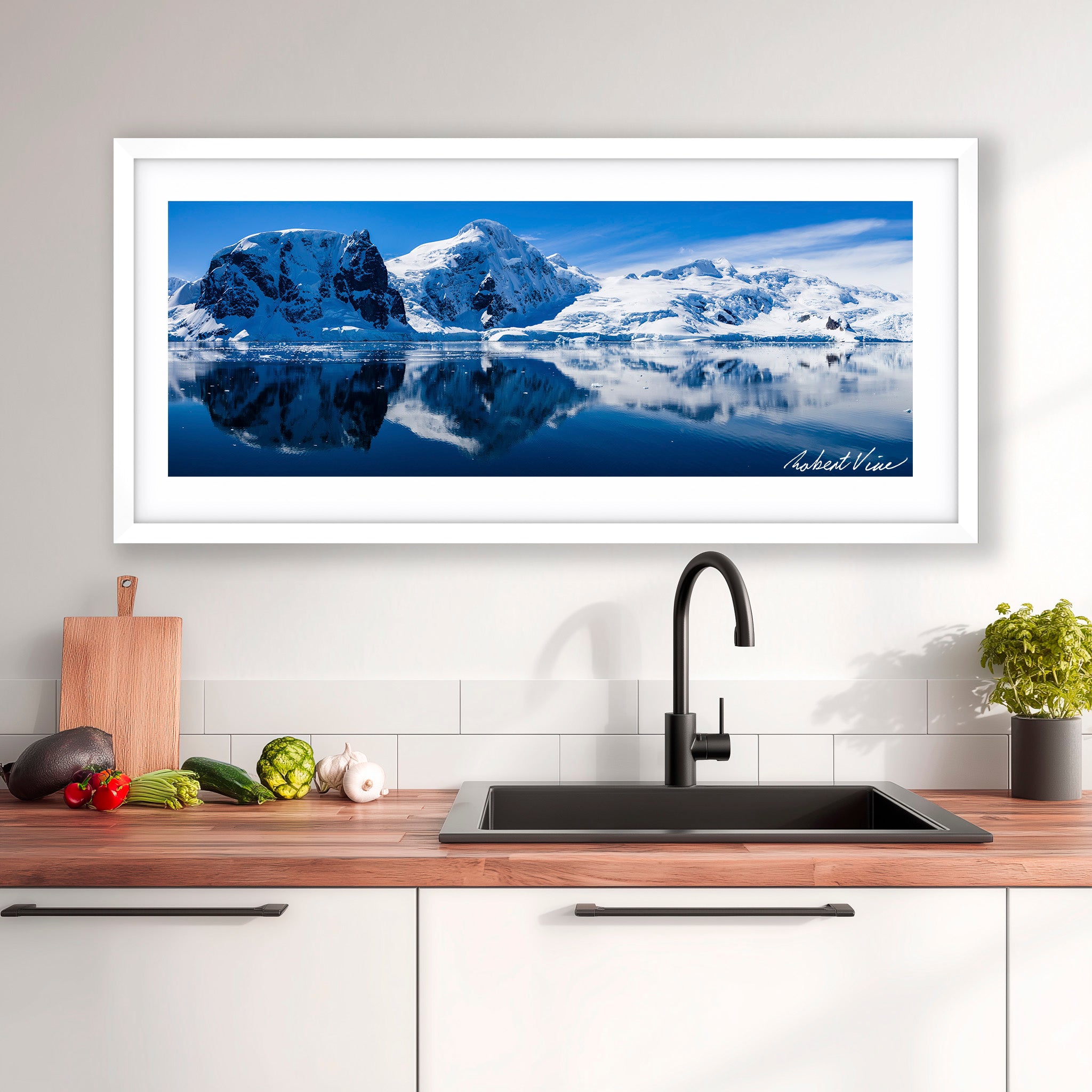 Neko Harbour Reflections — Limited Edition Framed Print by Robert Vine