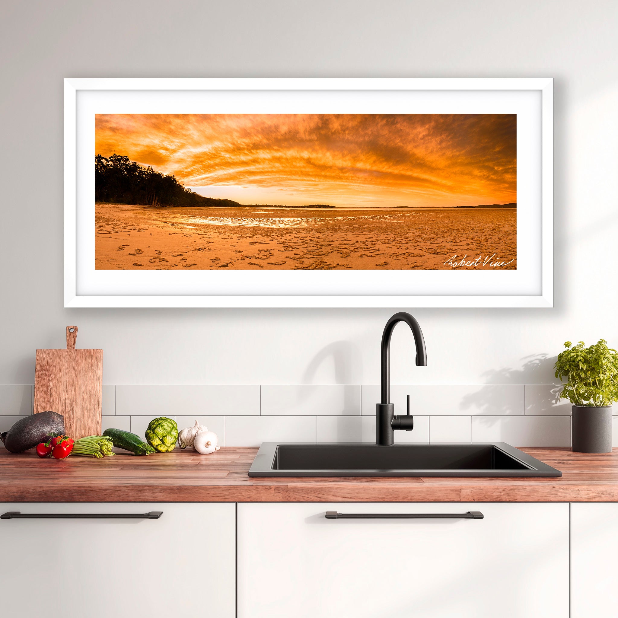 Golden Tides, Tanilba Bay – Limited Edition Framed Print by Robert Vine