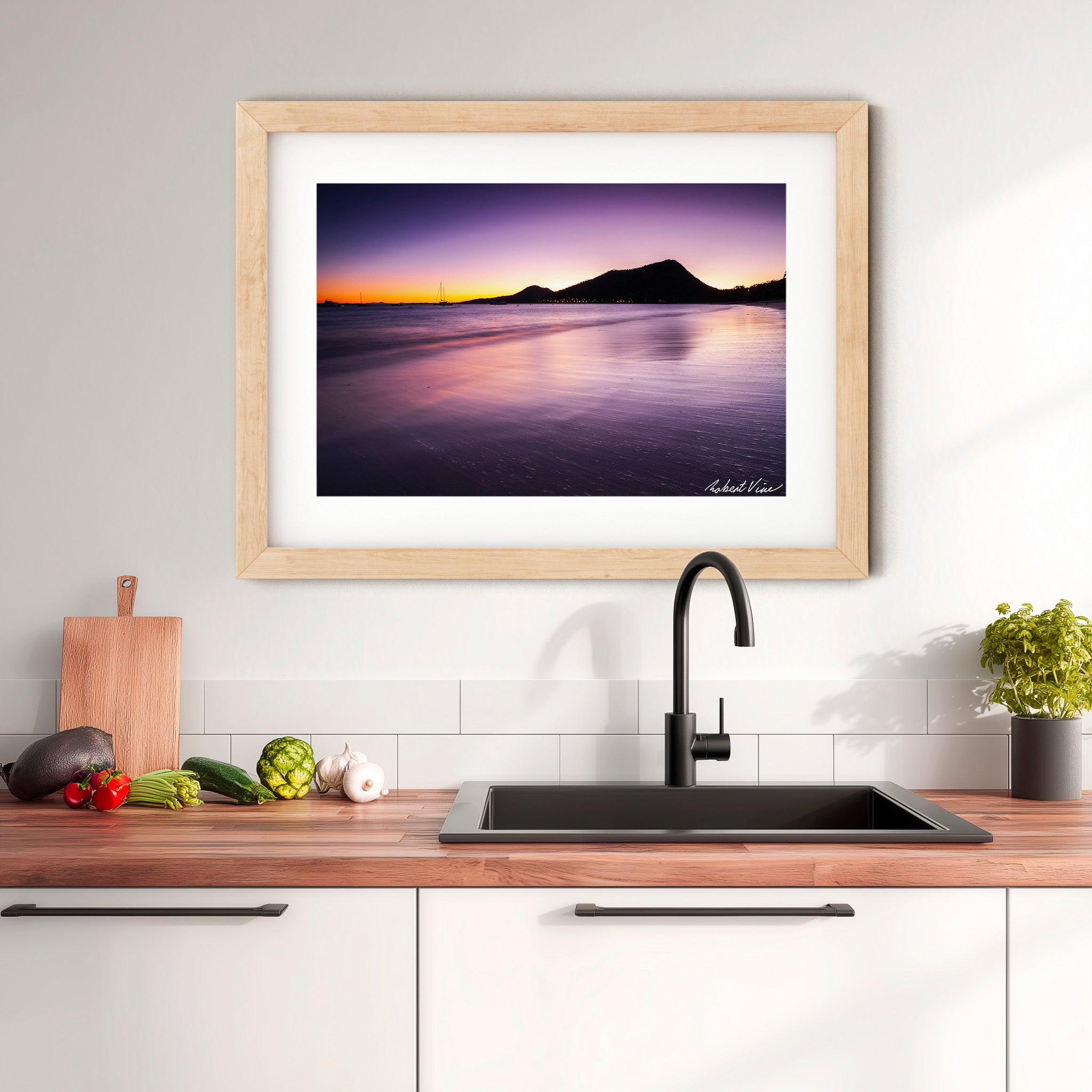 Shoal Bay at Dawn, Port Stephens — Limited Edition Framed Print by Robert Vine