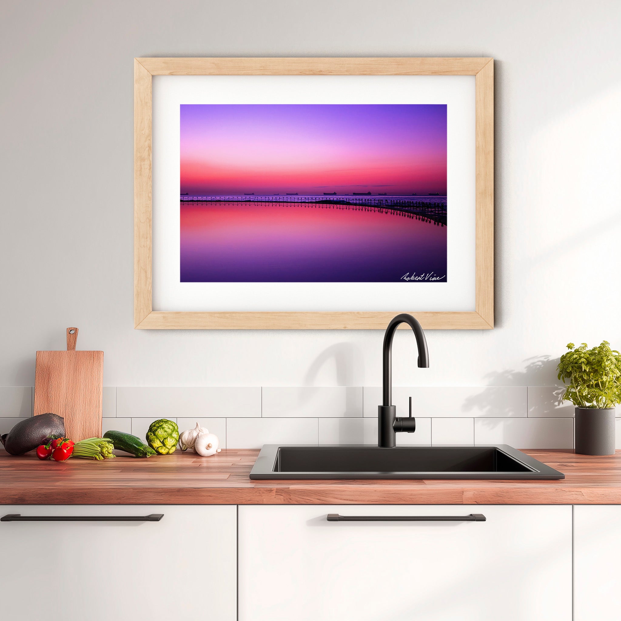 Newcastle Canoe Pool Dawn – Coastal Landscape Art Print