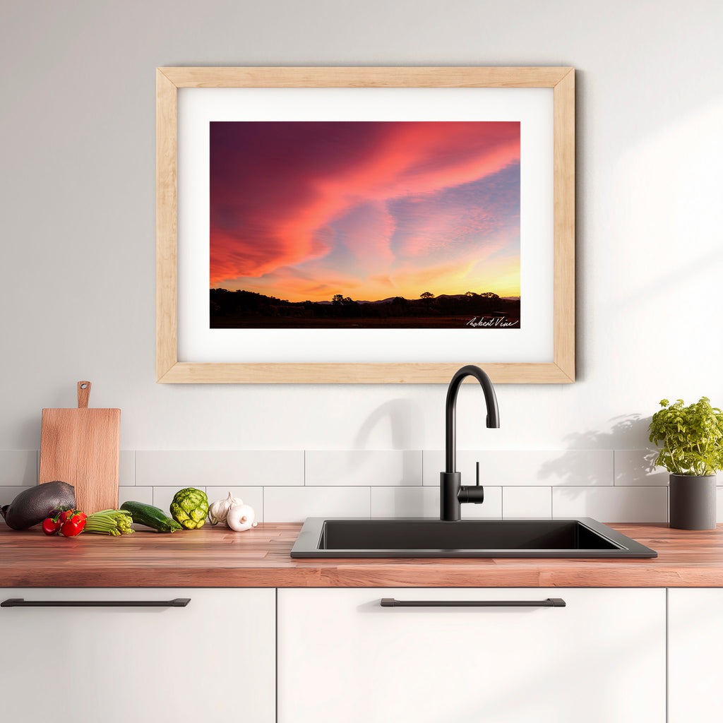 Rosefire Horizon – Royalla Sunset | Limited Edition Framed Art Print