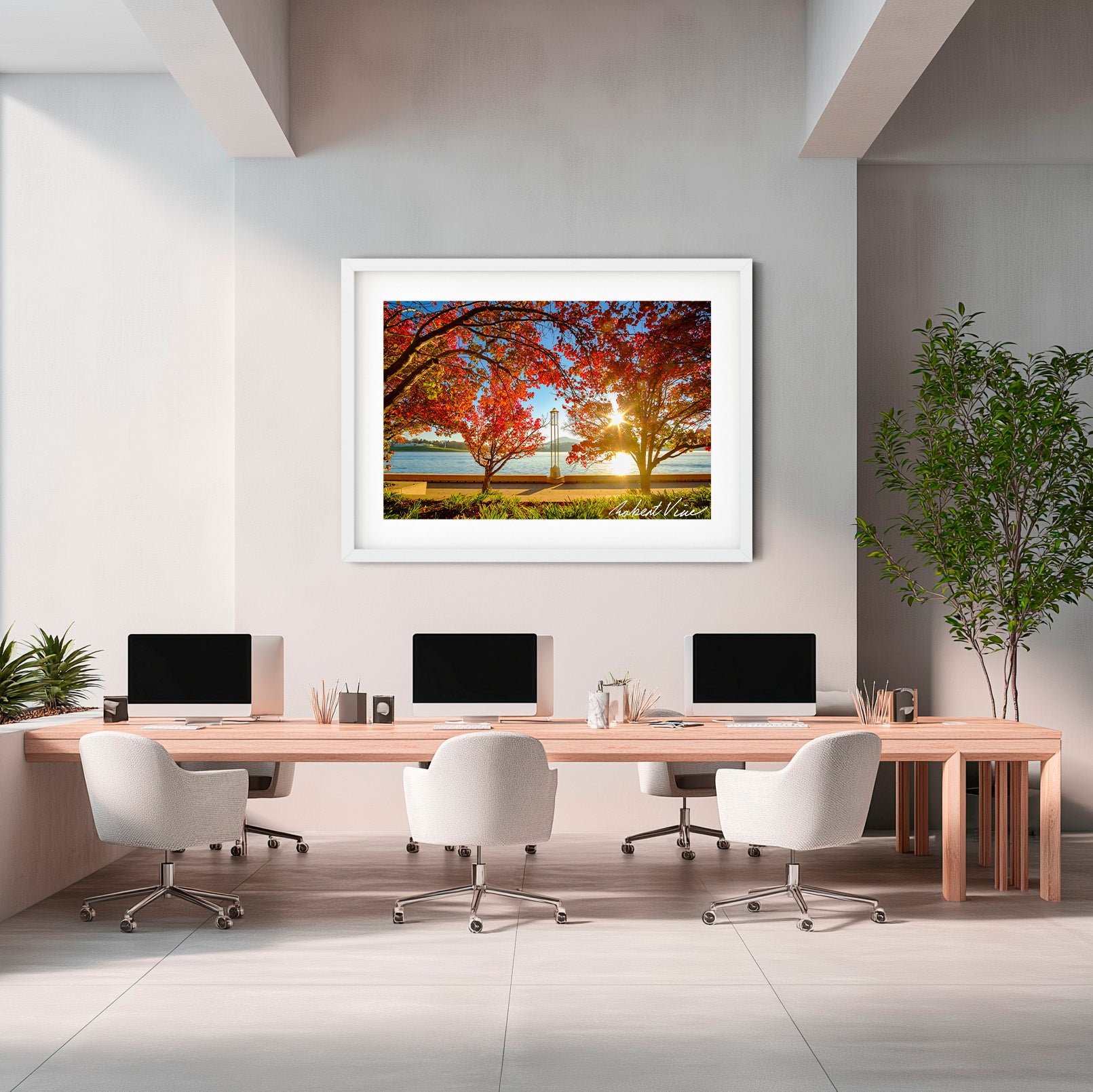 Autumn Glow over Lake Burley Griffin – Canberra Landscape Art Print by Robert Vine