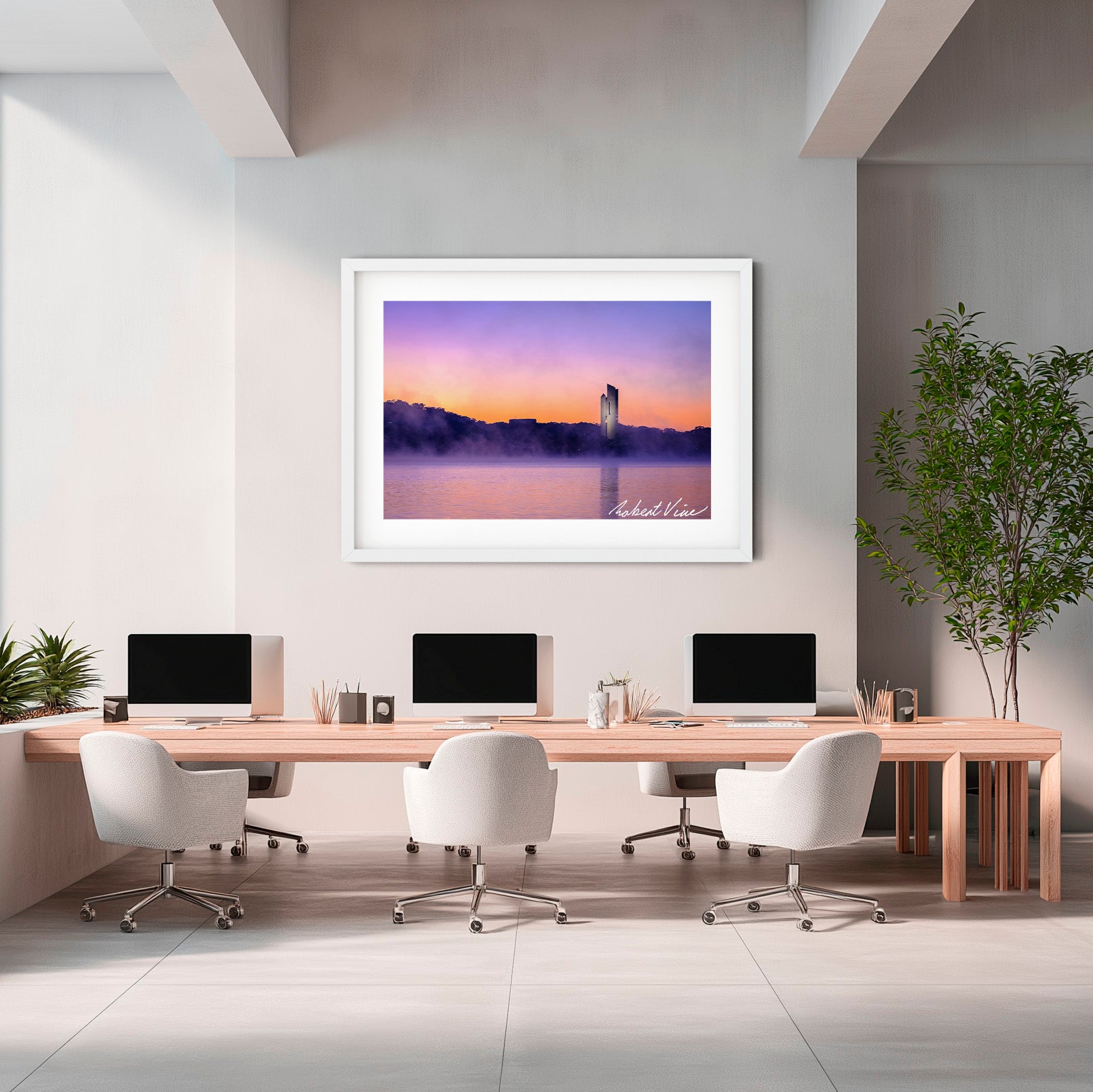 National Carillon at Sunrise – Canberra Landscape Art Print by Robert Vine