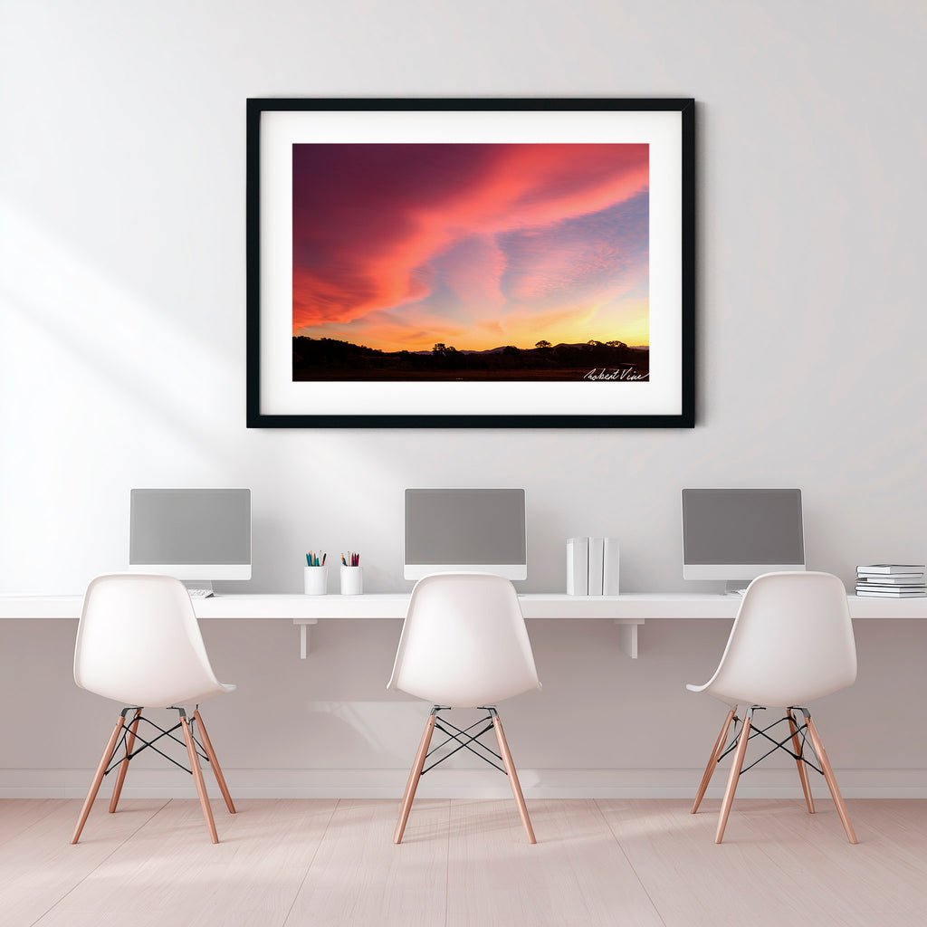 Rosefire Horizon – Royalla Sunset | Limited Edition Framed Art Print