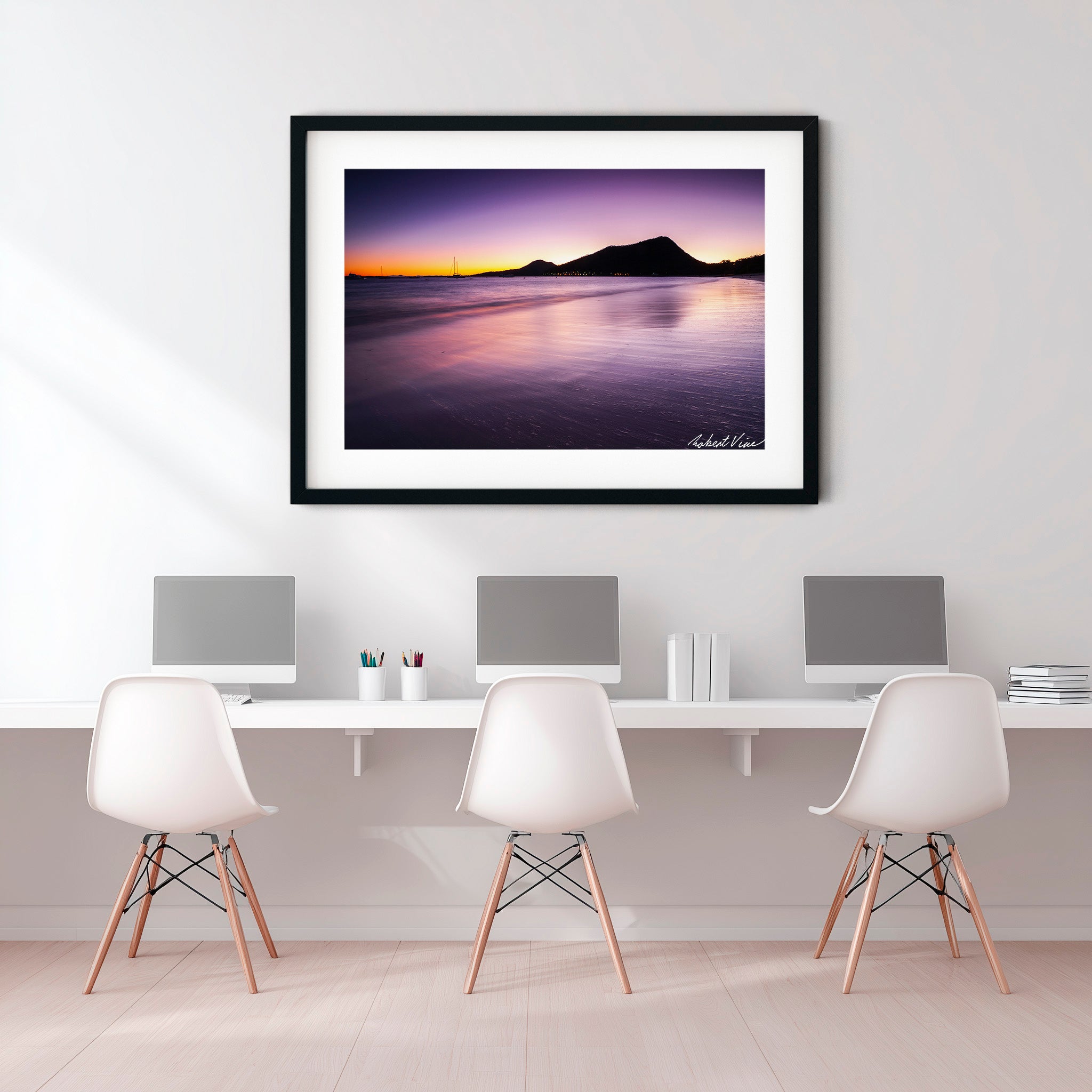 Shoal Bay at Dawn, Port Stephens — Limited Edition Framed Print by Robert Vine