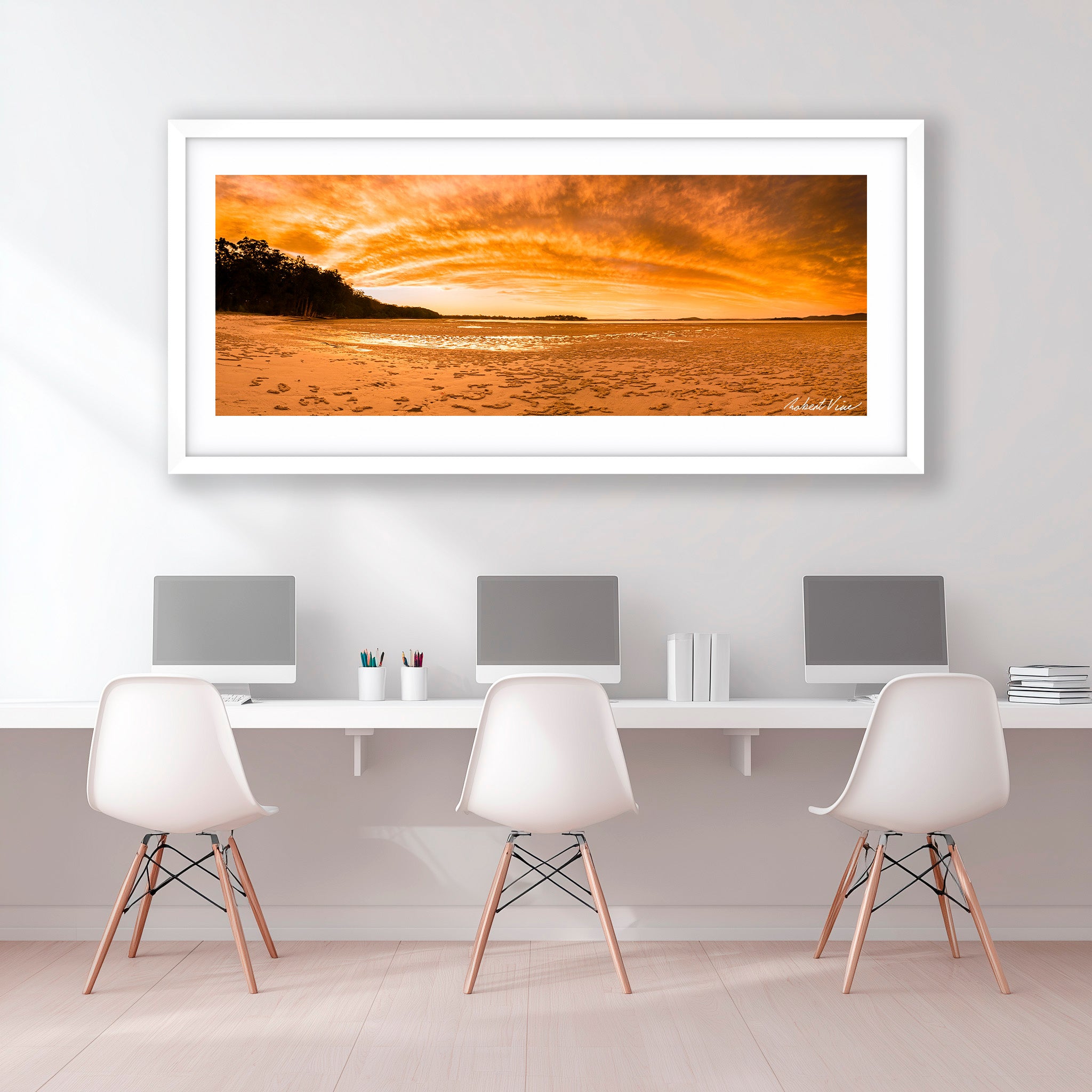 Golden Tides, Tanilba Bay – Limited Edition Framed Print by Robert Vine