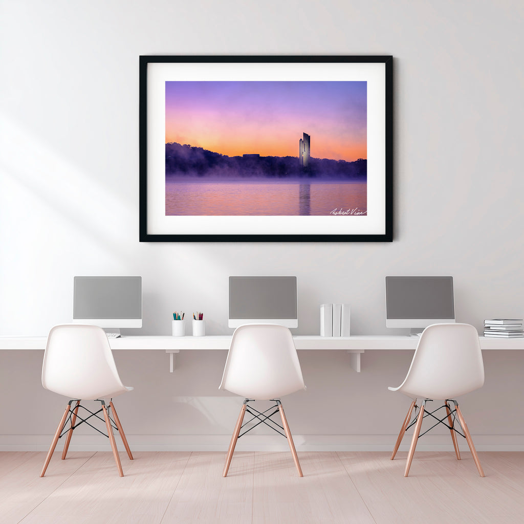 National Carillon at Sunrise – Canberra Landscape Art Print by Robert Vine