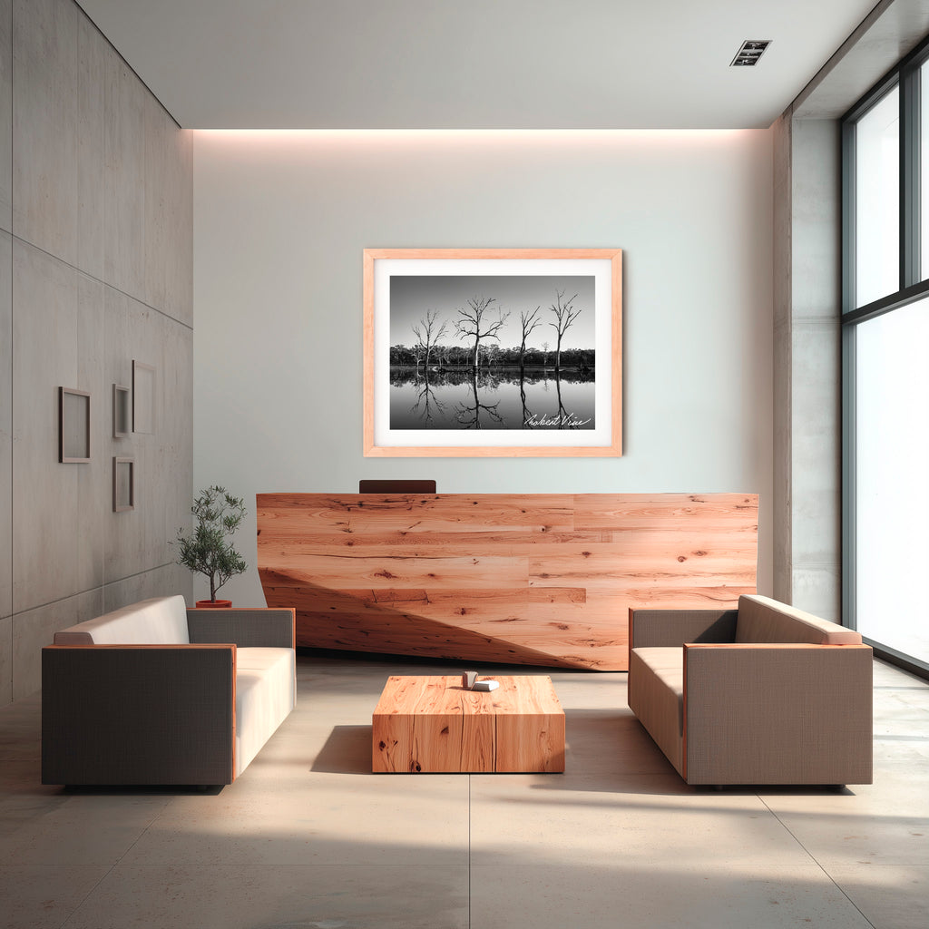 Silent Reflections – Mulligans Flat Wetlands Limited Edition Framed Art Print
