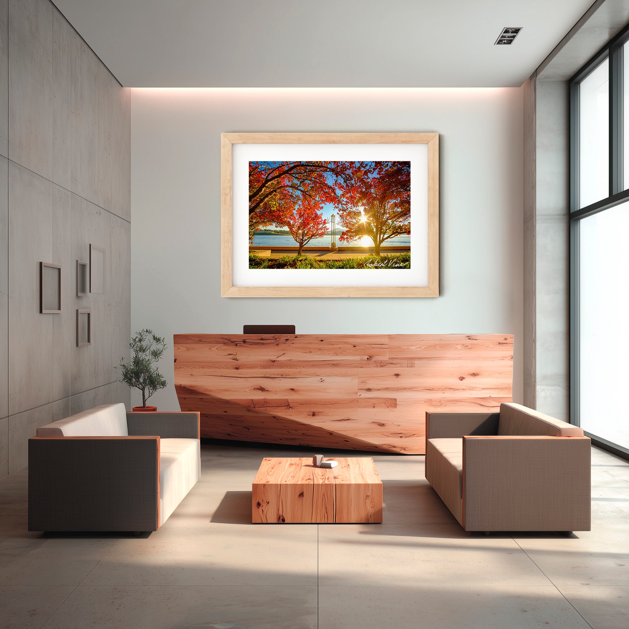 Autumn Glow over Lake Burley Griffin – Canberra Landscape Art Print by Robert Vine