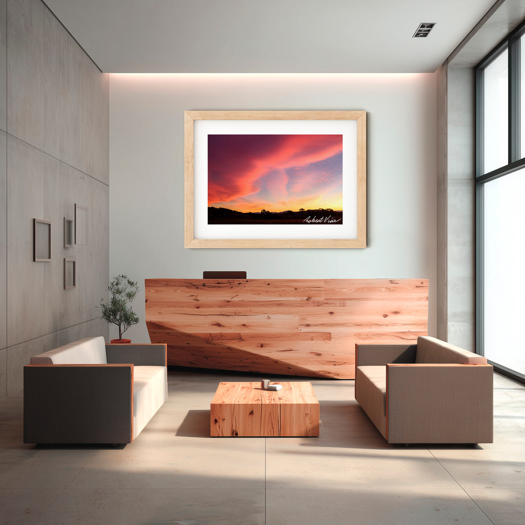 Rosefire Horizon – Royalla Sunset | Limited Edition Framed Art Print