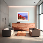 Autumn Colour at Lake Burley Griffin – Canberra Red Trees & Telstra Tower Fine Art Print by Robert Vine