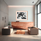 Winter Stream Elegance – Black and White Landscape Art Print by Robert Vine